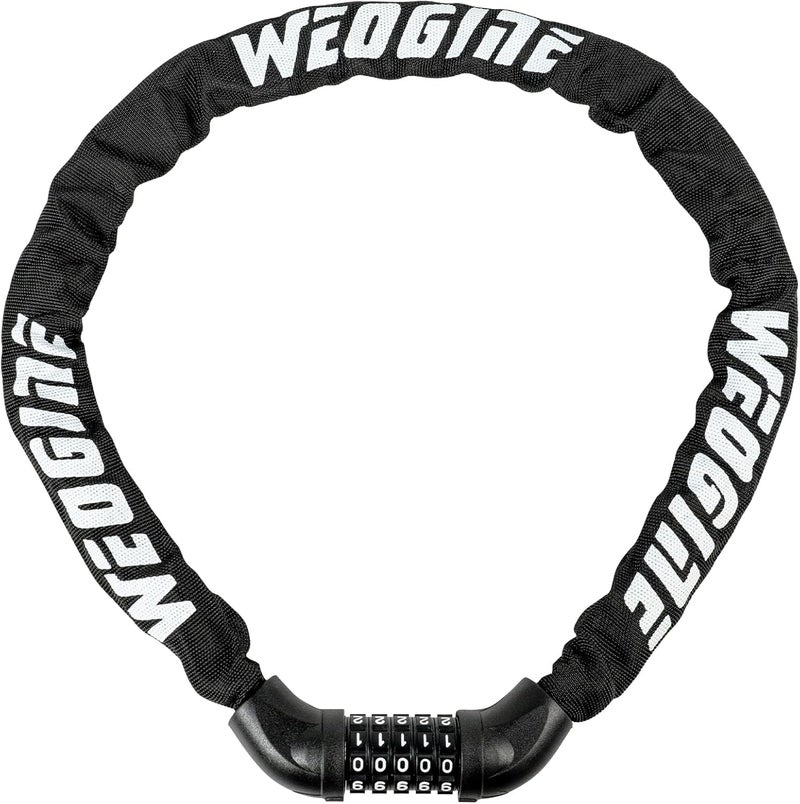 Weogine Bike Lock with Numbers and high Security Level, Bike Chain Lock, Bicycle Locks, 5 Digit Combination Lock for Bike, Bicycle, Scooter, Motorcycle, Door, Gate, Fence - Image 1